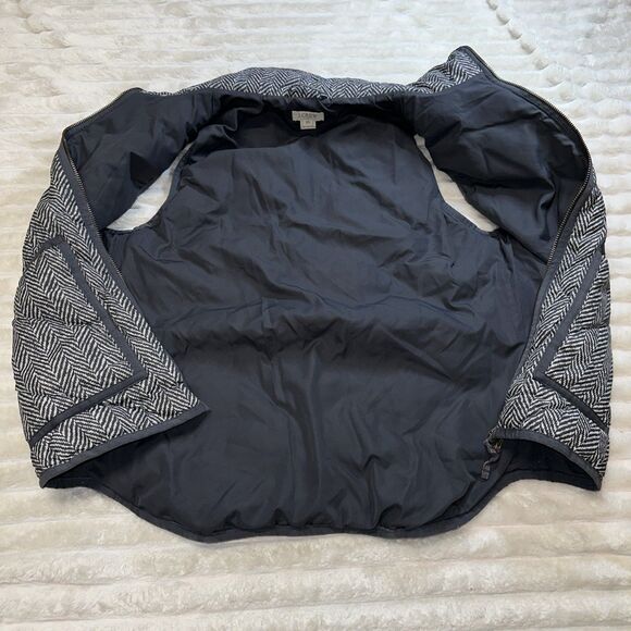 J. Crew Vest Womens Small S Gray Black Quilted Full Zip Pockets Down - Picture 6 of 7